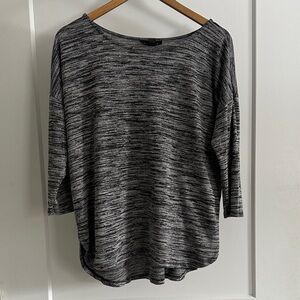 Attention Women's Black and Gray Long Sleeve Top